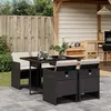 Image de vidaXL Ensemble à manger de jardin coussins 5pcs Noir Résine tressée 3210534