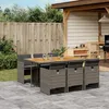 Image de vidaXL Ensemble à Manger de Jardin avec Coussins 7 pcs Table et Chaise de Terrasse Meubles de Patio Mobilier dExtérieur