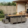 Image de vidaXL Ensemble à Manger de Jardin avec Coussins 11 pcs Table et Chaise de Terrasse Meubles de Patio Mobilier 3210614