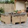 Image de vidaXL Ensemble à Manger de Jardin avec Coussins 9 pcs Table et Chaise de Terrasse Meubles de Patio Mobilier dExtérieur