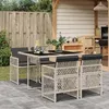 Image de vidaXL Ensemble à manger de jardin et coussins 5 pcs gris clair rotin 3210719
