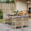 Image de vidaXL Ensemble à manger de jardin avec coussins 5pcs Beige poly rotin 3210720