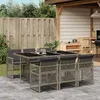 Image de vidaXL Ensemble à manger de jardin et coussins 7 pcs gris rotin 3210728