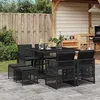 Image de vidaXL Ensemble à manger de jardin 9pcs coussins noir résine tressée 3210775