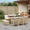 Image de vidaXL Ensemble à manger de jardin et coussins 11 pcs beige poly rotin 3210790