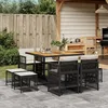 Image de vidaXL Ensemble à Manger de Jardin avec Coussins 9 pcs Table et Chaises à Dossier Rabattable Meubles dExtérieur Patio 3210963