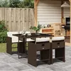 Image de vidaXL Ensemble à Manger de Jardin et Coussins 5 pcs Chaises à Manger avec Accoudoirs Ensemble de Meubles avec Table 3211077