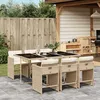 Image de vidaXL Ensemble à Manger de Jardin et Coussins 7 pcs Chaises à Manger avec Accoudoirs Ensemble de Meubles avec Table 3211090