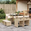 Image de vidaXL Ensemble à Manger de Jardin et Coussins 9 pcs Chaises à Manger avec Accoudoirs Ensemble de Meubles avec Table 3211138
