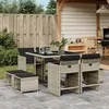Image de vidaXL Ensemble à Manger de Jardin avec Coussins 9 pcs Table et Chaise de Terrasse Meubles de Patio Mobilier dExtérieur 3211139