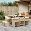Image de vidaXL Ensemble à Manger de Jardin avec Coussins 11 pcs Chaises et Table de Patio Meubles de Terrasse Moderne Beige 3211150