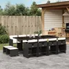 Image de vidaXL Ensemble à Manger de Jardin Coussins 13 pcs Chaises à Manger avec Accoudoirs Ensemble de Meubles avec Table 3211158