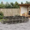 Image de vidaXL Ensemble à manger de jardin 17 pcs et coussins résine tressée 3211544