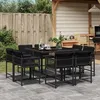 Image de vidaXL Ensemble à Manger de Jardin avec Coussins 9 pcs Table et Chaises à Dossier Rabattable Meubles dExtérieur Patio 3211555