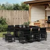 Image de vidaXL Ensemble à manger de jardin 11 pcs coussins noir résine tressée 3211687