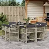 Image de vidaXL Ensemble à Manger de Jardin avec Coussins 9 pcs Chaises et Table de Patio Meubles de Terrasse Moderne Gris Clair 3211739