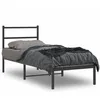 Image de vidaXL Cadre de lit métal sans matelas avec tête de lit noir 75x190 cm 355355