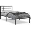 Image de Cadre de lit - VIDAXL - 90x200 cm - Métal noir - Design classique - Tête de lit confortable