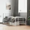 Image de vidaXL Cadre de Lit Métal avec Tête de Lit Pied de Lit Lit Simple avec Sommier à Lattes Lit Adulte avec Pied Chambre 355620