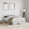 Image de vidaXL Cadre de lit métal sans matelas et pied de lit blanc 120x190 cm 374305