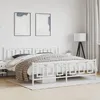 Image de vidaXL Cadre de lit métal sans matelas et pied de lit blanc 193x203 cm 374314