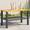 Image de vidaXL Table de Jardin Table à Manger Table de Repas Meuble de Patio Terrasse Arrière-cour Extérieur Noir Résine Tressée 366270