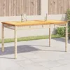 Image de vidaXL Table de Jardin Table à Manger Table de Repas Meuble de Patio Terrasse Arrière-cour Extérieur Beige Résine 366278