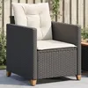 Image de vidaXL Chaise de Jardin avec Coussins Siège de Patio Fauteuil de Terrasse Meuble de Balcon Arrière-cour Extérieur Noir 366317