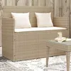 Image de vidaXL Banc de Jardin avec Coussins Siège de Patio Chaise de Terrasse Meuble de Parc Arrière-cour Balcon Extérieur Beige 365764