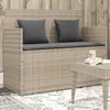 Image de vidaXL Banc de Jardin avec Coussins Siège de Patio Chaise de Terrasse Meuble de Parc Arrière-cour Balcon Extérieur Gris 365766
