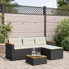 Image de vidaXL Salon de Jardin avec Coussins 3 pcs Canapés de Patio Ensemble de Meubles Mobilier de Terrasse Extérieur Noir 365826