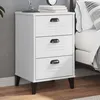 Image de vidaXL Table de Chevet Armoire de Nuit avec Tiroirs Table de Téléphone Meuble de Rangement Chambre Industriel Blanc 374911