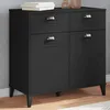 Image de vidaXL Buffet Armoire Latérale avec Tiroirs et Portes Meuble de Rangement Chambre à Coucher Salon Industriel Noir Bois 374936