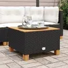 Image de vidaXL Table de jardin noir 55x55x36 cm résine tressée et bois acacia 365908