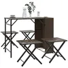 Image de vidaXL Ensemble à manger de jardin 5 pcs pliable marron résine tressée 365945