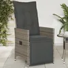 Image de vidaXL Chaise inclinable de jardin avec coussins gris résine tressée fauteuil de jardin inclinable fauteuil inclinable de 365661