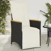 Image de vidaXL Chaise inclinable de jardin avec coussins noir résine tressée fauteuil de jardin inclinable fauteuil inclinable de 365664