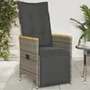 Image de vidaXL Chaise inclinable de jardin avec coussins gris résine tressée 365665