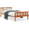 Image de vidaXL Cadre de lit sans matelas cire marron 75x190 cm bois pin massif 844389