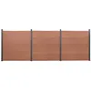 Image de vidaXL Ensemble de Panneaux de Clôture Mur de Clôture Barrière avec Poteau Bordure de Jardin Patio Terrasse Marron 3211828