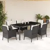 Image de vidaXL Ensemble à Manger de Jardin avec Coussins 7 pcs Table et Chaises de Patio Meubles dExtérieur Terrasse Moderne 3211846
