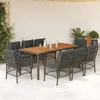 Image de vidaXL Ensemble à Manger de Jardin avec Coussins 9 pcs Table et Chaises de Patio Meubles dExtérieur Terrasse Moderne 3212053