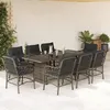 Image de vidaXL Ensemble à Manger de Jardin avec Coussins 9 pcs Table et Chaise de Terrasse Meubles de Patio Mobilier dExtérieur 3212061