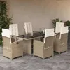 Image de vidaXL Ensemble à Manger de Jardin avec Coussins 7 pcs Chaises et Table de Patio Meubles de Terrasse Moderne Beige 3212494