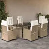 Image de vidaXL Ensemble à Manger de Jardin avec Coussins 7 pcs Table et Chaises avec Dossier Réglable Meubles dExtérieur 3212926