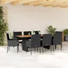 Image de vidaXL Ensemble à Manger de Jardin avec Coussins 9 pcs Table et Chaise de Terrasse Meubles de Patio Mobilier dExtérieur
