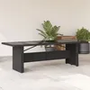 Image de vidaXL Table de jardin dessus en verre noir 240x90x75cm résine tressée table dextérieur table à manger de jardin meuble 365597