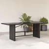 Image de vidaXL Table de jardin avec dessus en verre noir résine tressée table dextérieur table à manger de jardin meuble de 365602