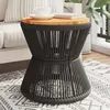 Image de vidaXL Table basse avec base en fil de fer noir bois dacacia massif table latérale table de salon table daccent bout 365637