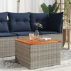 Image de vidaXL Table de Jardin Table à Manger Table de Repas Meuble de Patio Cour Terrasse Extérieur Gris Résine Tressée et Bois 366126